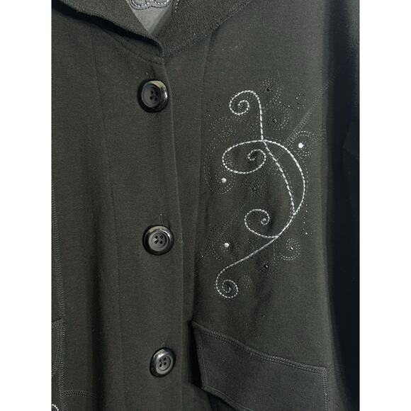 Vincente Jacket XL Black Color Block Embroidered Whimsigoth Stevie Nicks Vamp - Picture 5 of 10